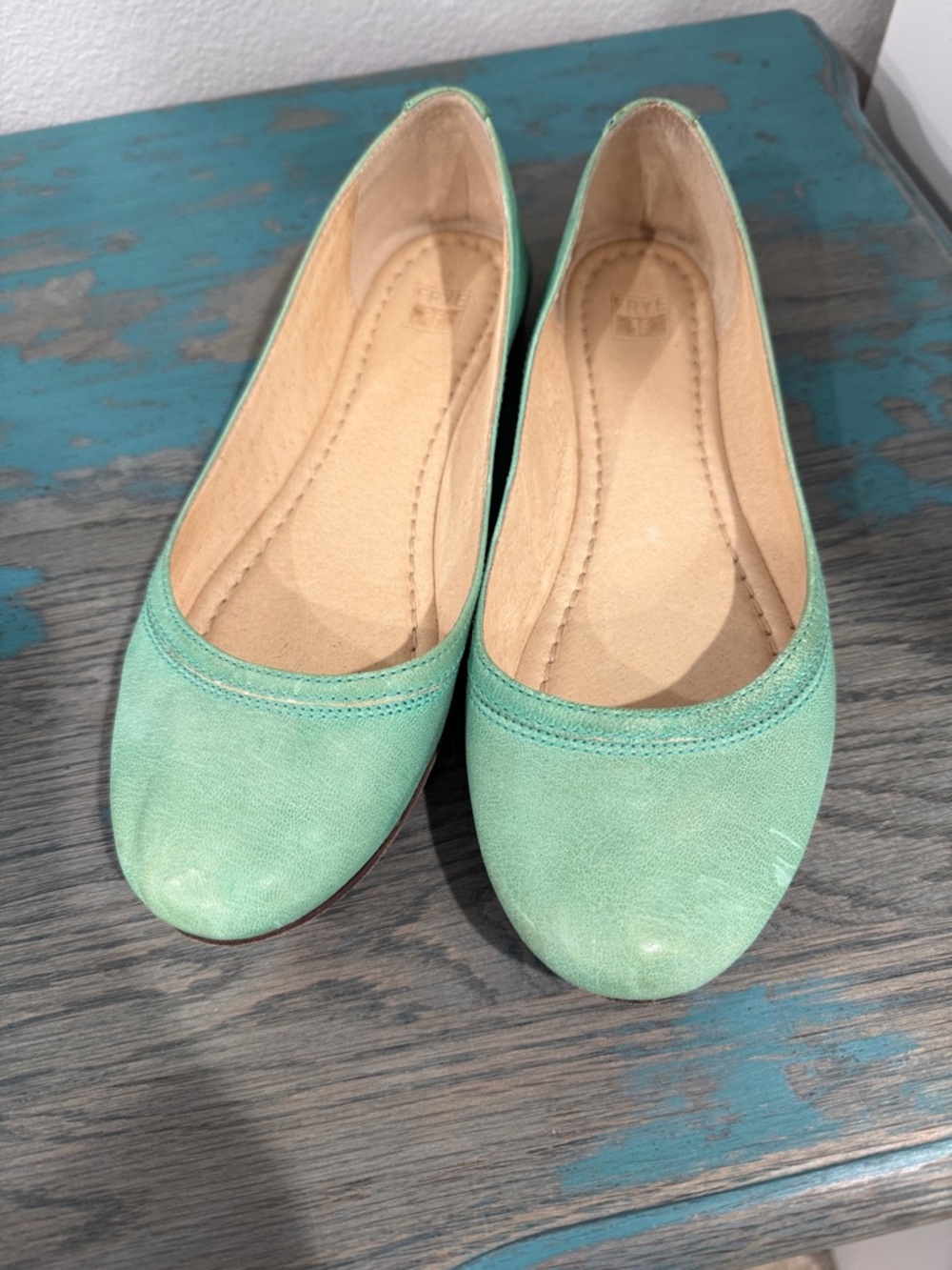Frye Carson Ballet Flats Mint Green—9 - Picture 4 of 10